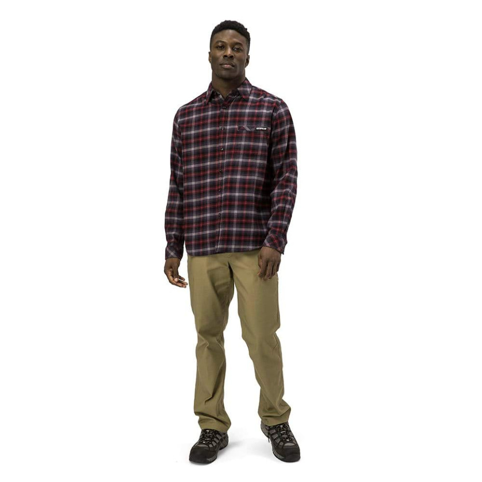 KOSZULA STRETCH FLANNEL-red-S