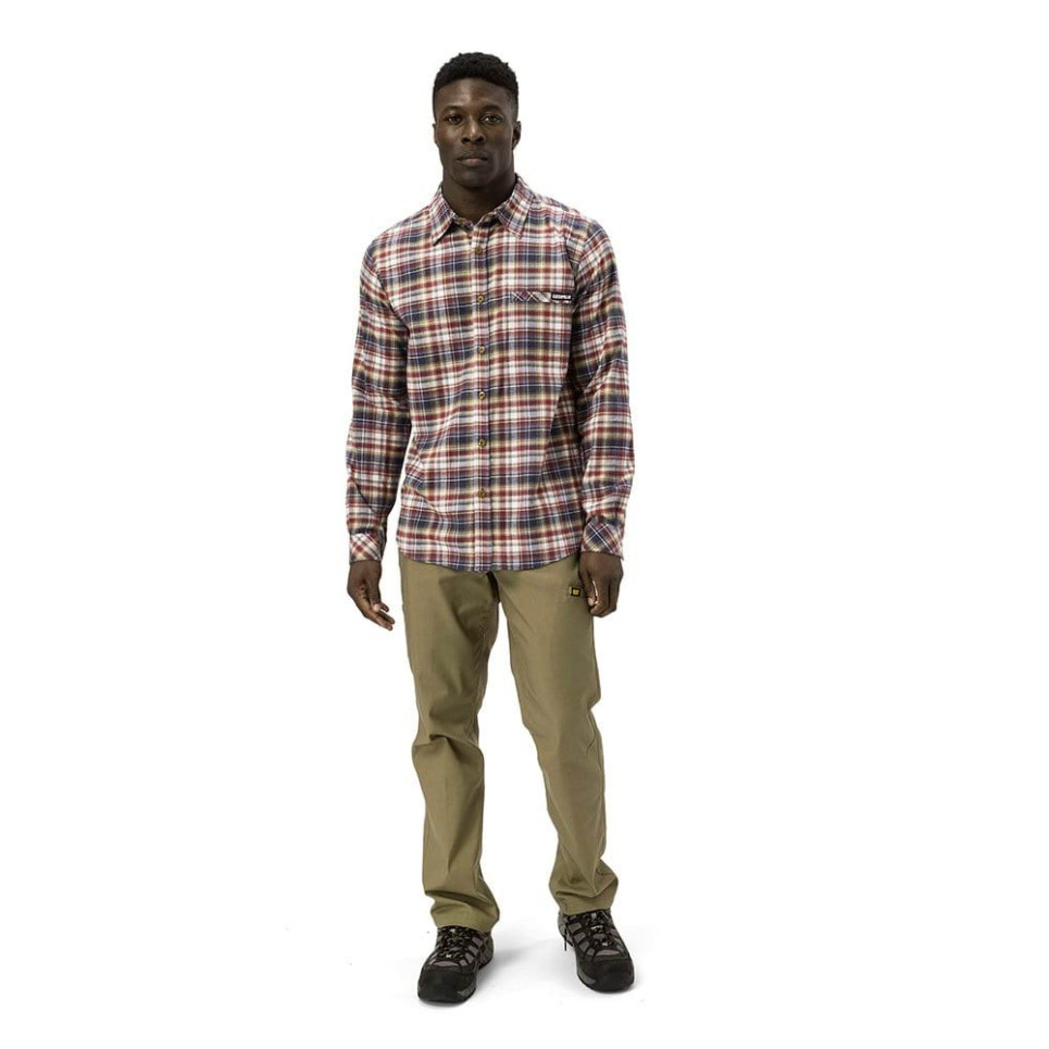 KOSZULA STRETCH FLANNEL-brown-M