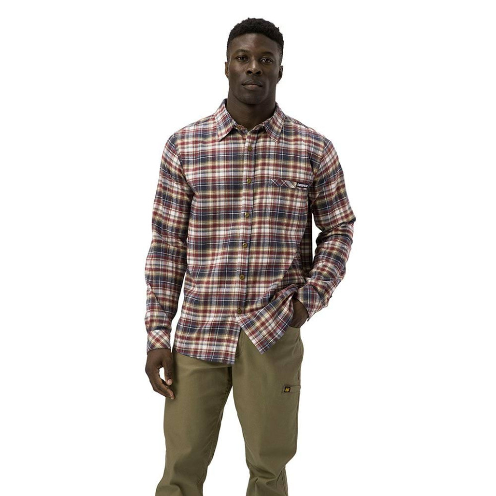 KOSZULA STRETCH FLANNEL-brown-M